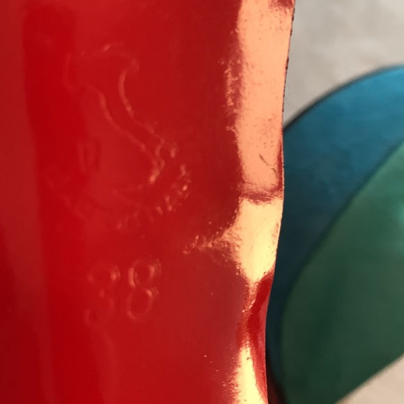 L’Estrosa RARE 38 Handcrafted Italian Suede Patchwork Platform Black Pink Teal - Picture 10 of 13